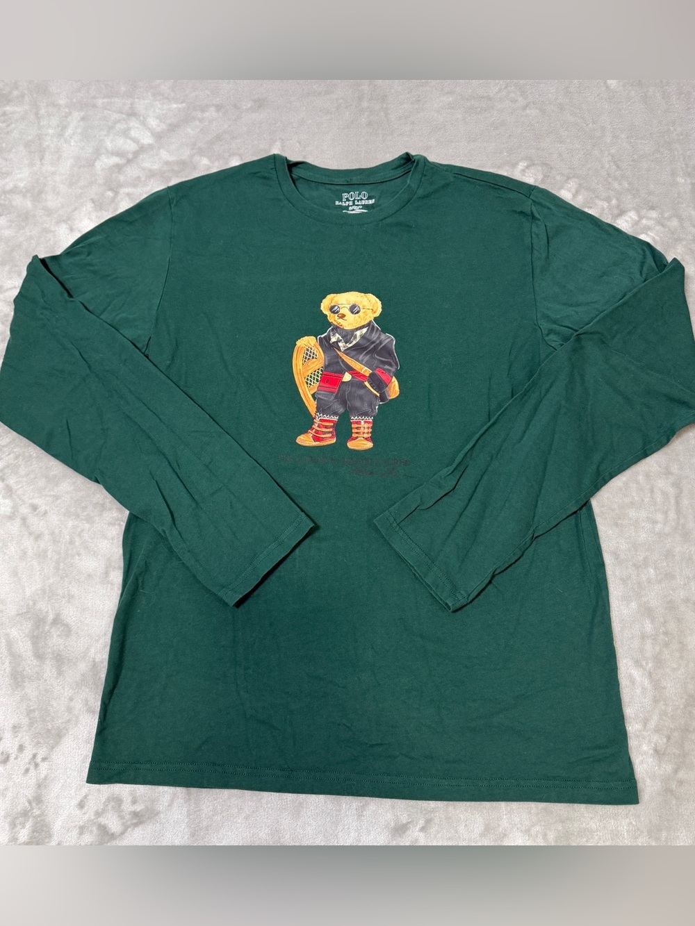 Polo Ralph Lauren Polo Bear Hunt Club Green Shirt Men's Small Long Sleeve